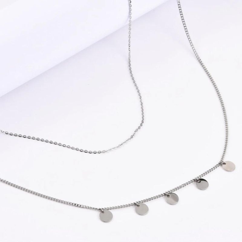 Hot Selling No Fade High Quality Layering Necklace for Lady Gold Silver Rose Gold Customized Design