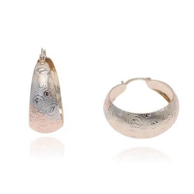 Brass Gold-Plated Fashion Two-Tone Female Fashion Earrings