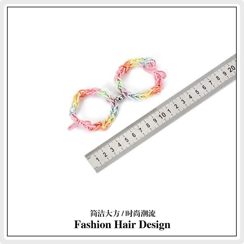 Fashion Jewelry Couple Rainbow Small Leather Band Bracelet Hair Rope