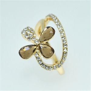 Christmas Big Sale Jewelry Ring Austrian Crystal Enamel Flower Ring for Women ((R140025)