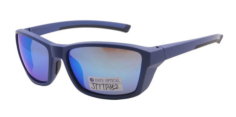 Custom Outdoor Blue Mirror Lens Polarized Fashion Sunglasses for Men