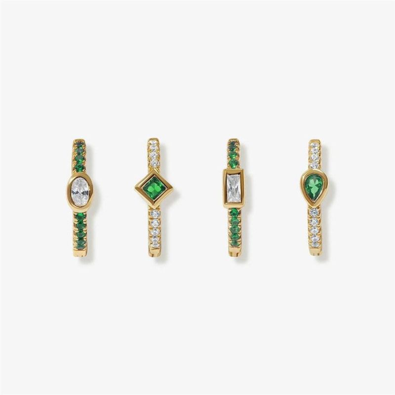 Fashion Jewelry MIDI Earring in Coloured Oval Teadrop Square Rectangle Shape Stones for Women Girls and Lady