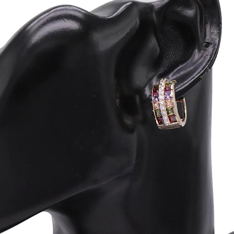 Exquisite Hoop-Shaped Zircon Earrings Fashion Jewelry