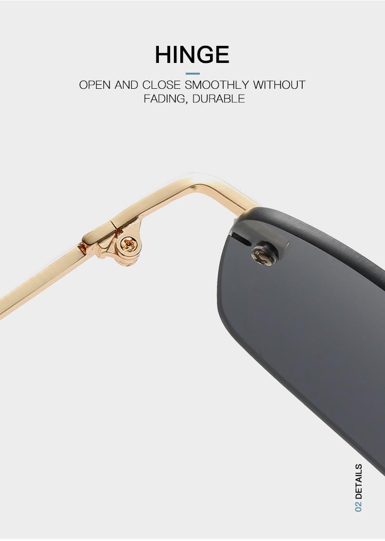 Rimless Sunglasses European and American Trend Female Gradient Color Square Ins Net Red Sunglasses Cross-Border Street Photography Glasses