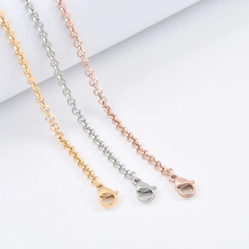 Sparkle Rectangle Rolo Stainless Steel Jewelry for Necklace Bracelet Anklet Bag Accessories