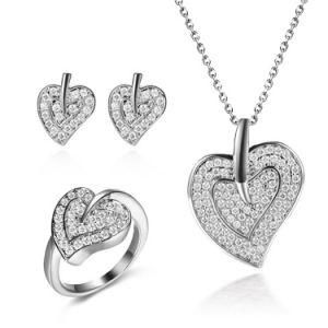 Fashion Bridal 925 Silver Heart Love Wedding Jewelry