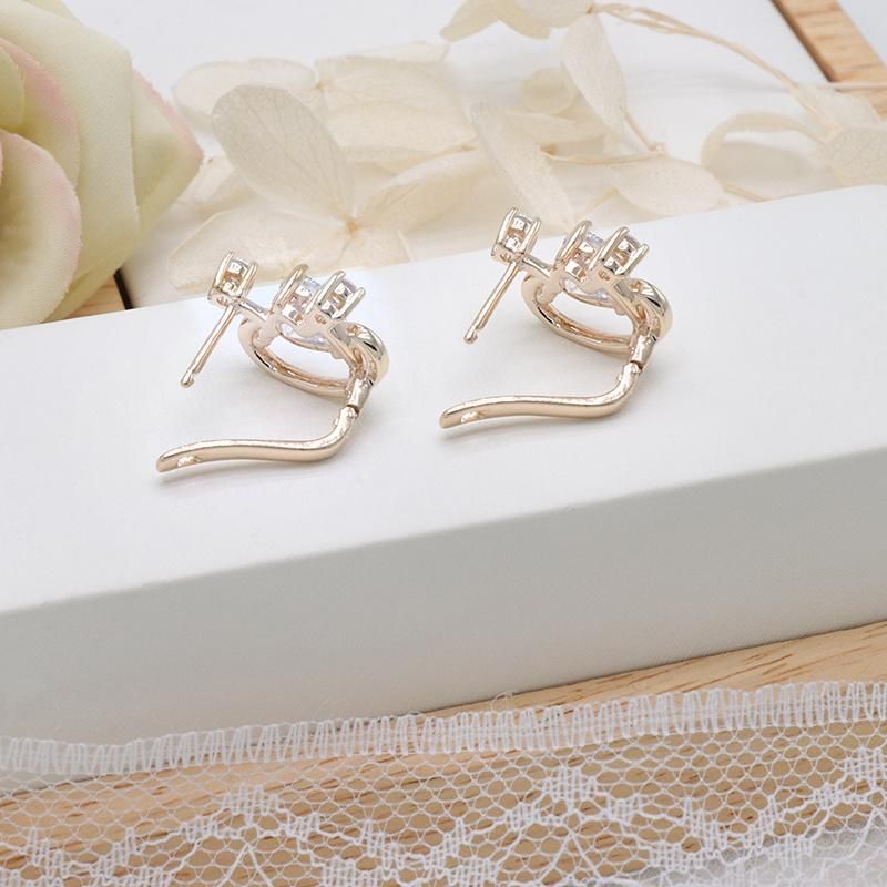 Wholesale Cubic Zirconia 18K Gold Plated Women′s Earrings