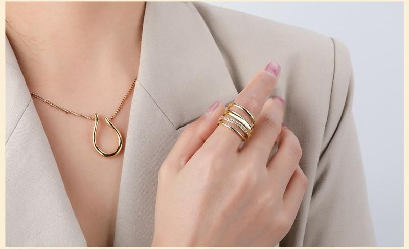 Elegant Jewelry for Women Four-in-One Ring Brass Free Rings