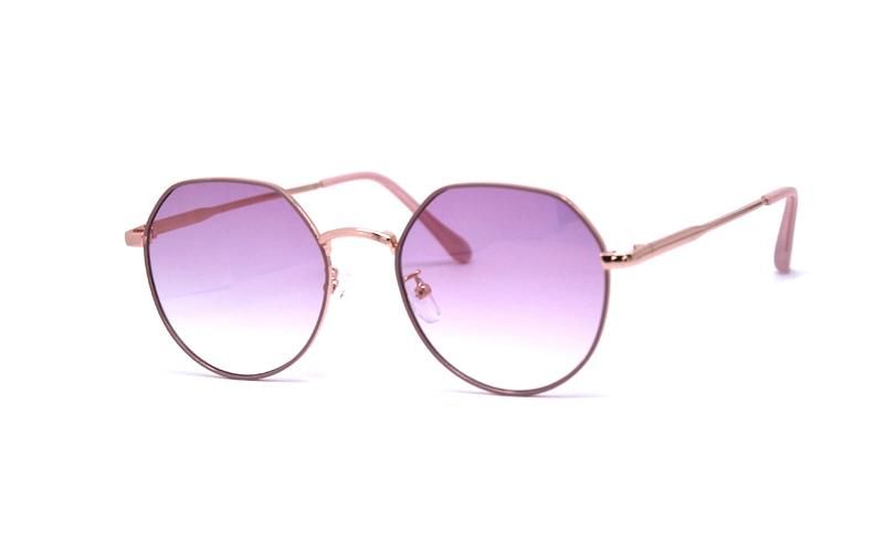 UV400 Protection Retro Classic Round Shape with Light Color Polycarbonate Lens Silver Frame Metal Sunglasses