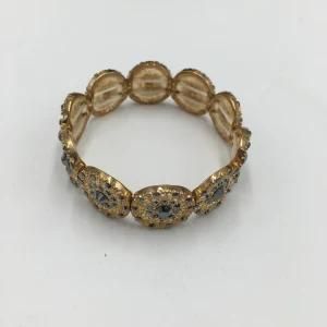 Charm Alloy Bracelet with Glass Stone