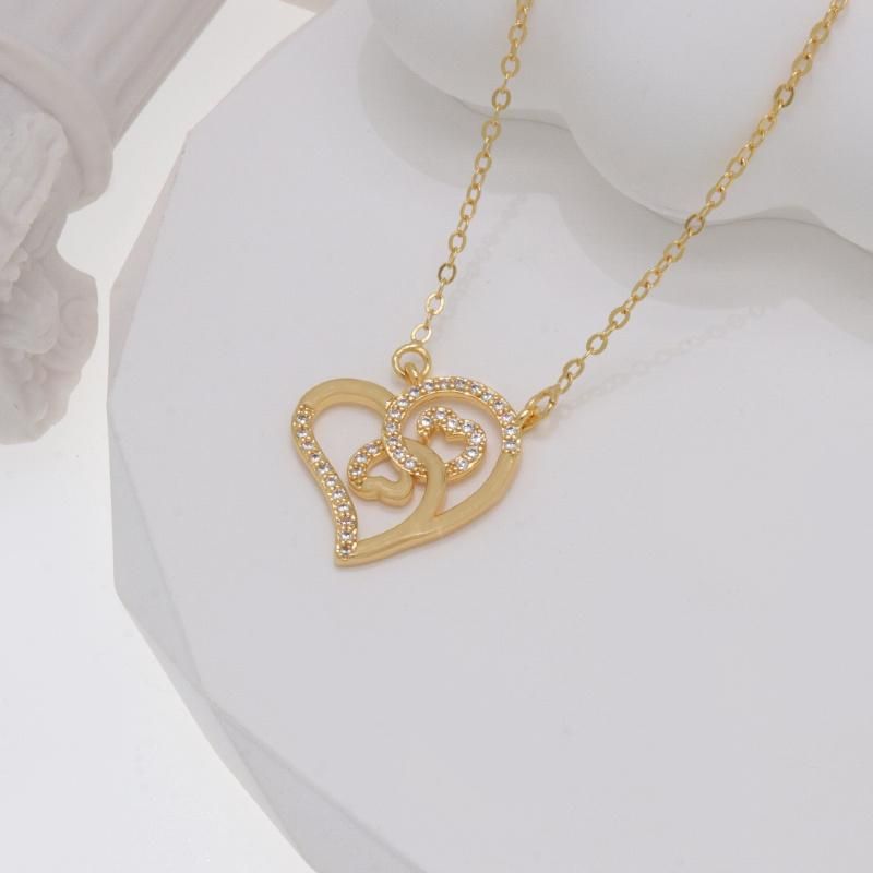 Wholesale Heart Shaped Ladies Zircon Fashion Jewelry Necklace