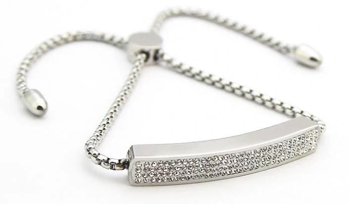 Innovative Designed Metal Bangle Diamond Inserted Bracelet