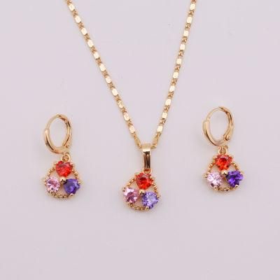 Popular Costume Zirconia 18K Gold Plated Jewelry Sets