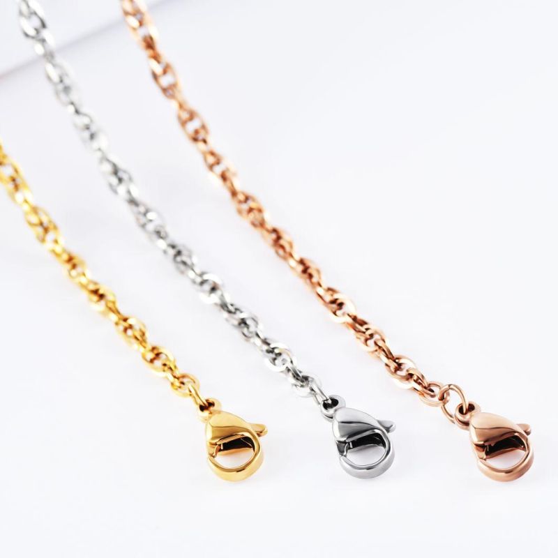 Fashion Accessories 18K Gold Plated Stainless Steel Necklace Bracelet Anklet Jewellery for Men and Women