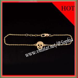 Fashion 18k Gold Chains with a Gold Plated Skull Beads (VSB069)