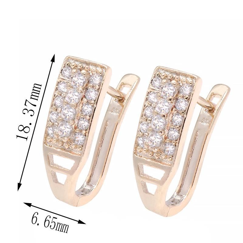 Exquisite Zircon Copper Gold-Plated Jewelry Earrings