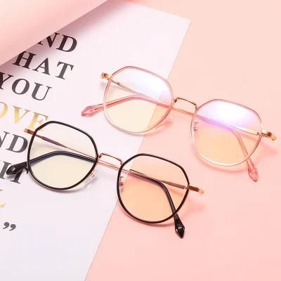 Anti-Blu-Ray Glasses Korean Retro Polygon Irregular Small Face Glasses Frame