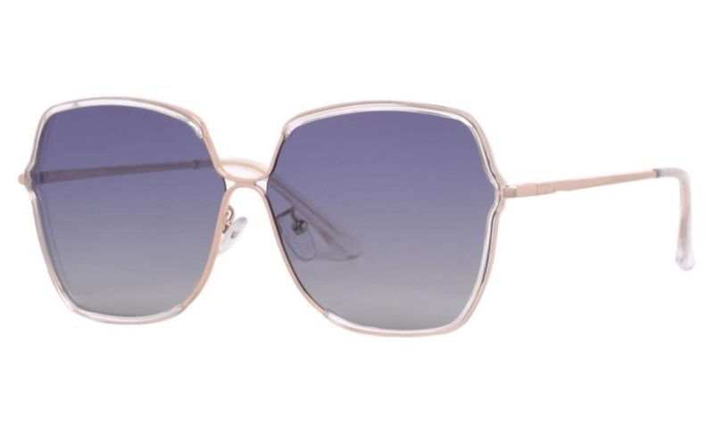Current Fashion Gradient Smoke Lens Metal Sunglasses