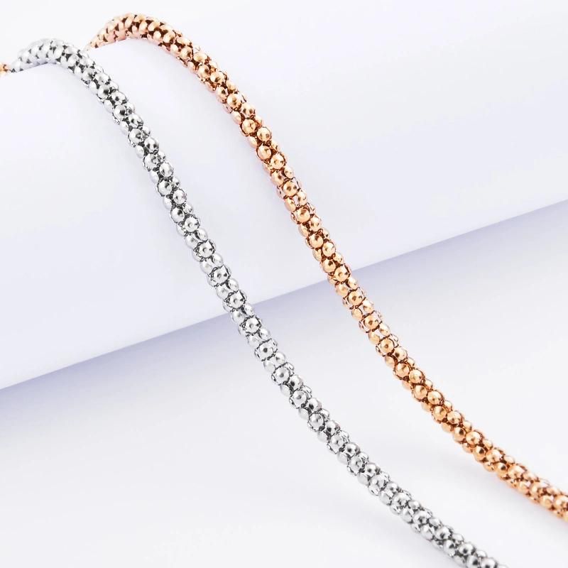 Wholesale Fashion Jewelry Women Accessories Stainless Steel Pop Corn Chain Necklace Bracelet Fashion Jewellery Design