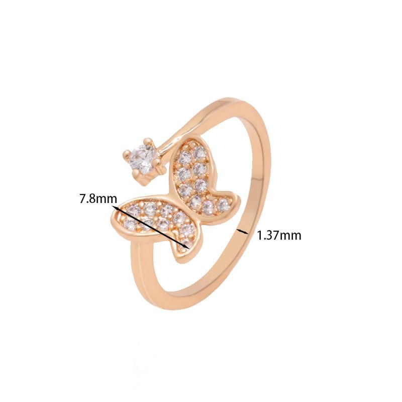 New Fashion Jewelry CZ Zircon Butterfly Ladies Ring