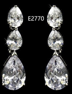 Wedding Pear CZ Earring Jewelry, Bridal Pear CZ Earring, Bridal Jewelry