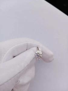 Classic 14K White Gold 2CT Round Moissanite Solitaire Ring