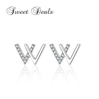 Fashion W Letter Stud Earrings Simple Advanced Earring Jewelry