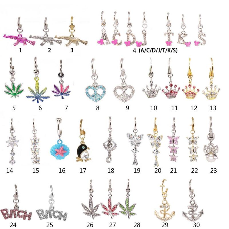 Stainless Steel Non-Piercing Belly Rings Collection Non Piercing Jewelry (sold as piece)