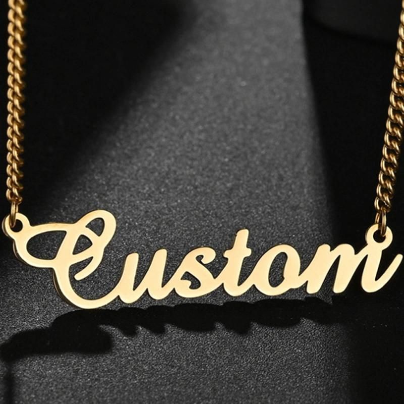 Name Necklace DIY Letter Clavicle Chain Stainless Steel English Letter Name Necklace