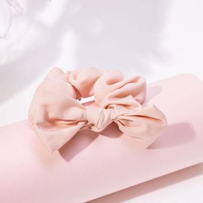 Silk Hairband Custom Scrunchies for Hair Care Bunny Ear Hair Scrunchie in Tie-Dye Effect