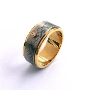 Fashionable Stainless Steel Rotary Diamond Ring Can Be Customized