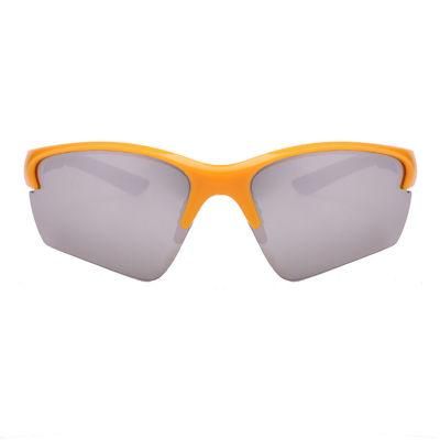 2019 Yellow Frame Sports Sunglasses with White Mirror