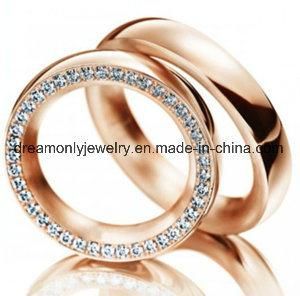 High Polish Finish Claw Setting Circle Stone Wedding Ring Decoration Jewelry