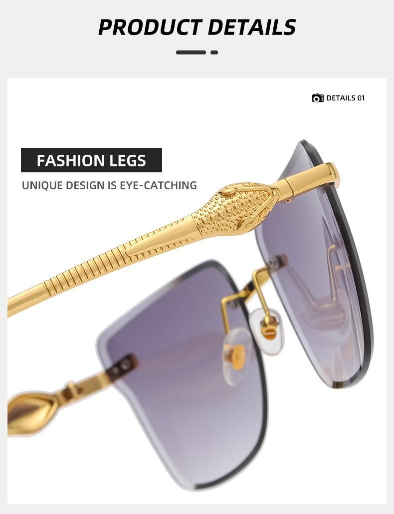 2022 Hot Sale Fashion Rimless Gradient Color Sunglasses Woman Trendy Shades Man Sunglasses