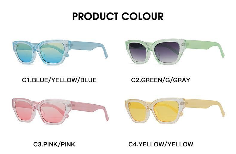 Women Lady Hot Selling Wholesale Sun Glasses Colorful UV400 Lenses Cat Eye Frame Trendy Fashion Sunglasses