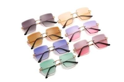 2020 No MOQ Colorful August Frameless Metal Fashion Sunglasses