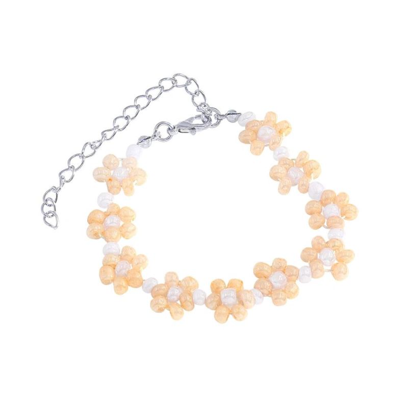 Fashion Jewelry Floral Bracelet Small Daisy Rice Bead Bracelets