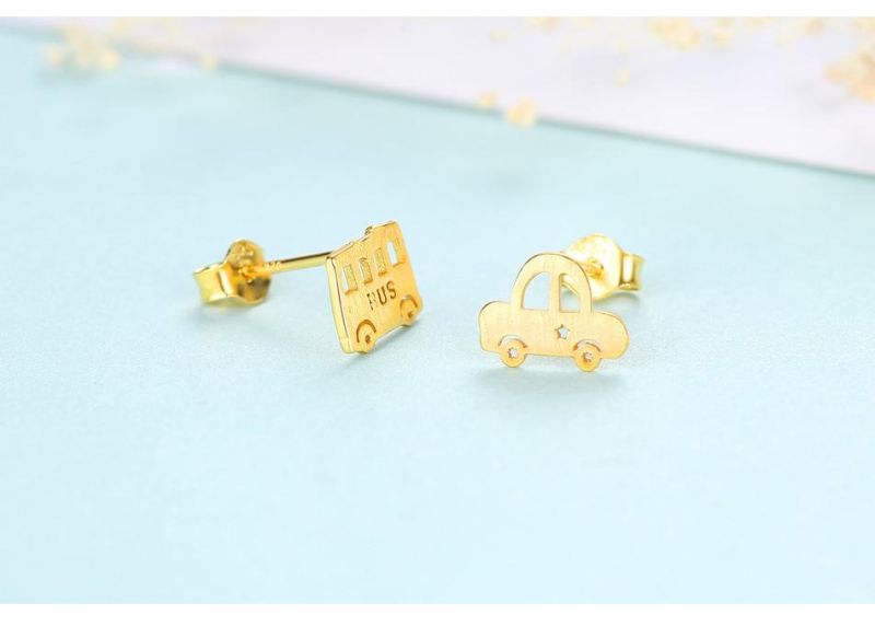 New Sliver Needle Car and Bus Ear Stud for Young Ladies