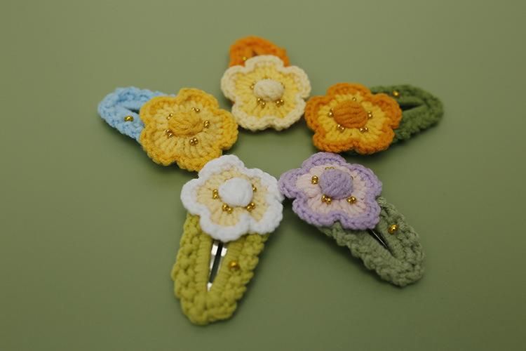 Crochet Flower Snap Hair Clips Ym256