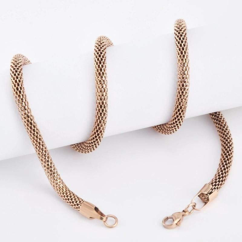 Christmas Gift Fashion Stainless Steel Necklace Round Mesh Chain for Bracelet Earrings Necklace Design