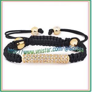 Gold Plated Bead Wrap Bracelet with Clear Stones (SBB092-8)
