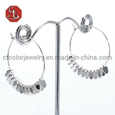 Minimalist 925 Sterling Silver Earrings Circle Tassel Brass Earring