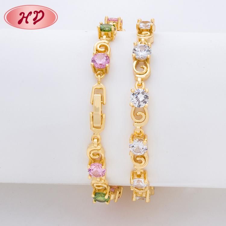 New Models Design Womens Colorful 18K Gold Bracelet