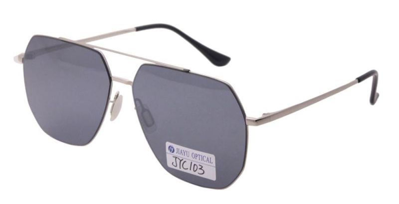 Fashion Polarized UV400 Protection Double Bridge Unisex Metal Sunglasses