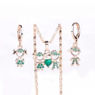 Earring Jewellry Engagement 18K 14K Gold Plated Pendant Necklace Jewelry Set