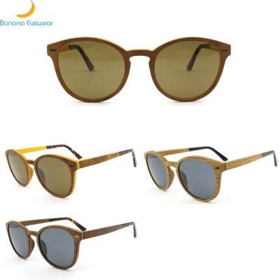 Retro Fashion Wholesale Ce Certified Double Color Wooden Sunglasses for Unisex