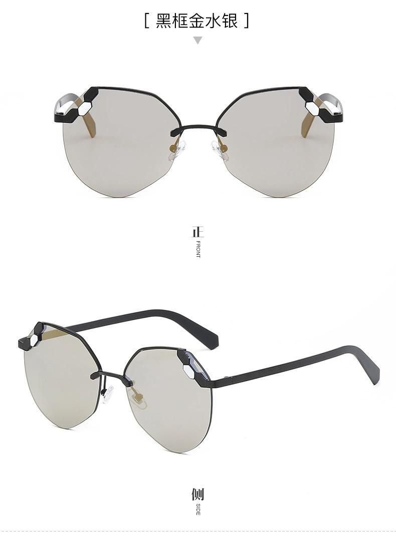 Retro Round Small Octagonal Metal Frame Ladies Sun Glasses Women Anti UV Polarized Trendy Sunglasses