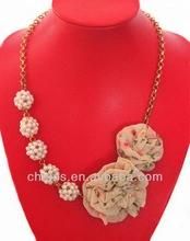 Fashion Imitation Pearl Beaded &amp; Flower Necklace (WSNK58362227)