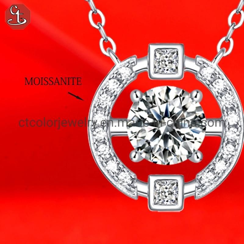 2022 Fashion Jewelry Moissanite Sterling Silver Necklace is $12.6 for women′s jewellery