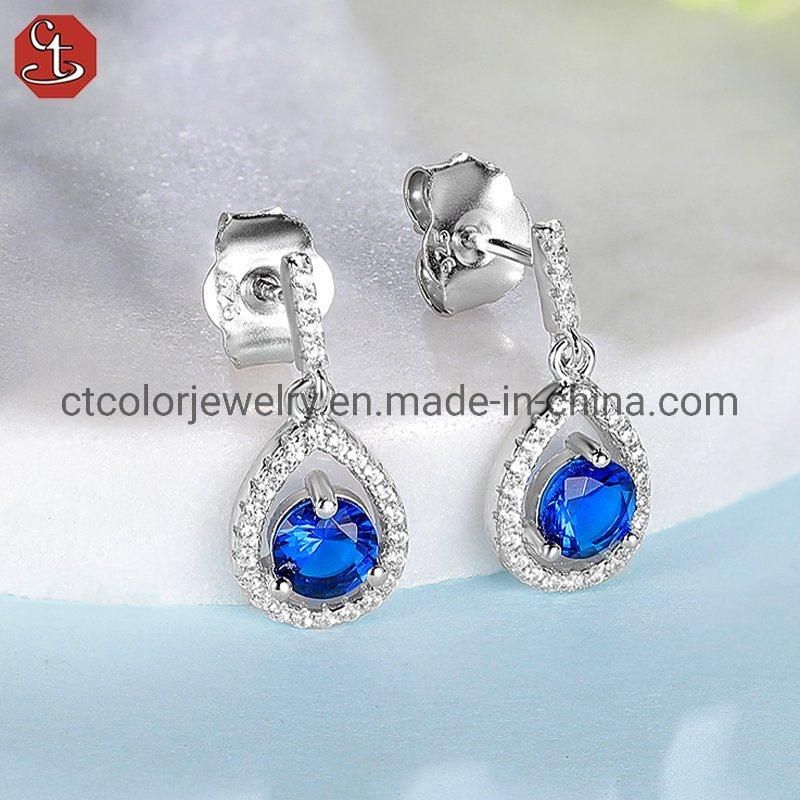 White Cubic Zircon 925 Sterling Silver Earrings Fashion Jewelry for Women